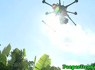 lesbians licking pussy spied on by drone