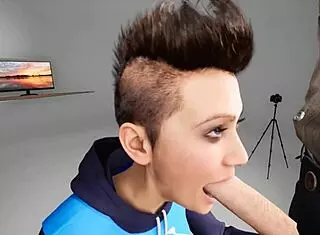 Intense deepthroat blowjob in 3D hentai