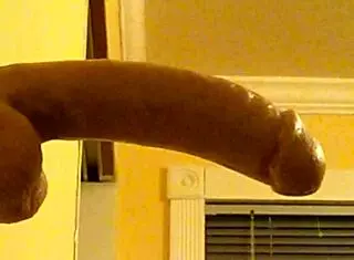 Gay guy deepthroats dildo in hood