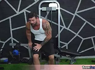 tight sexy workout clothes lead to instructor fucking three teens 😏