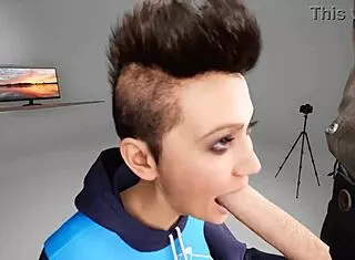 Intense deepthroat blowjob in 3D hentai