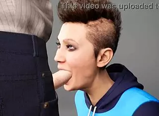 Intense deepthroat blowjob in 3D hentai