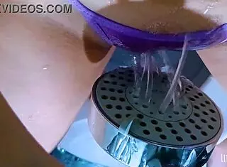 Young latina teen plays with shaved pussy in public college bathroom until squirting