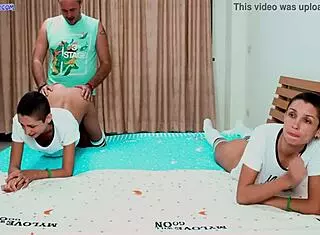 4K Amateur Neighbor Bangs Twins During Movie Night