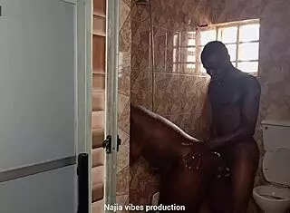 quickie with my boss's daughter in the bathroom, doggystyle, bent over, and squirting