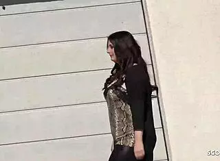 German scout bangs curvy Elisa in raw street casting action