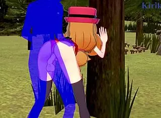 Serena and Bea Saito fuck the old man in intense Pokemon hentai 😈
