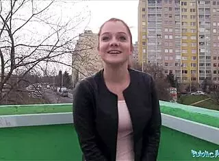 innocent ginger girl gets fucked over car bonnet by public agent