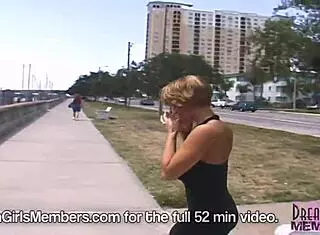 gigantic tit alert, mindy strips totally naked in public