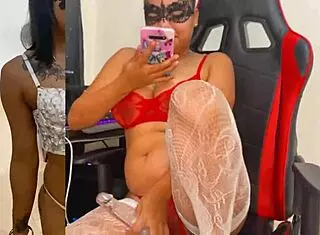 Tattooed Lesbian Friends Play with Dildo and Clit