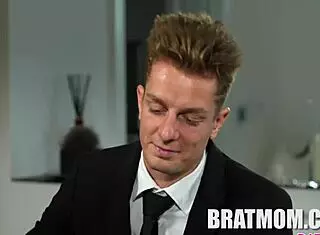 Stepmom Kira Queen Gives Blowjob to Matthew Meier's Big Cock