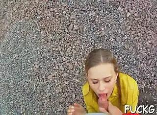 Sweetheart sucks and fucks on a spy cam