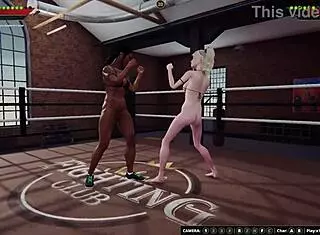 Dela battles Bree in intense naked 3D wrestling with face sitting action