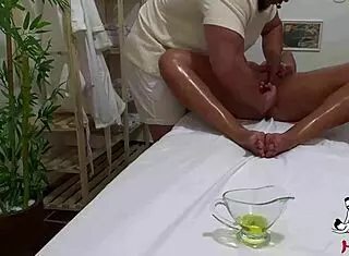 Latina amateur teen filmed naked in tantric massage room real session