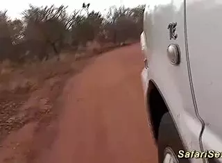 Is this extreme african safari where the skinny german amateur deepthroats monster cock outdoors?