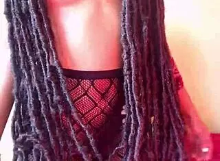 18 year old ebony teen gets fucked in her stockings by roommate