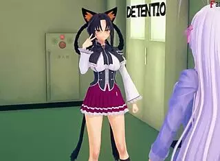 Akeno and Rias Gremory Share a Steamy 3some in High School DxD NTR Madness