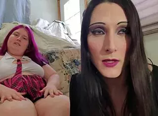 Two Hot Trannies Jerk Big Oiled Cocks
