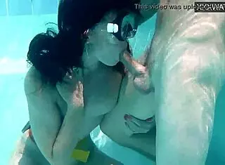 Minnie Manga and Eduard Fuck Hard and Cum in Swimming Pool.