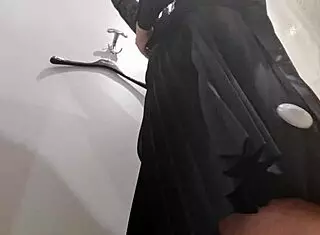 Italian Mother-In-Law Flashes In Leather At Outdoor Store