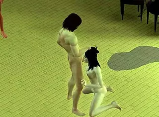 Orgy scene in The Sims cartoon