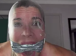 hotel maid bound in thong for face fucking and cum covered humiliation