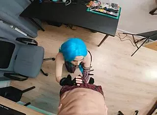 CRAZY JINX FUCKS LIKE A TORCH ON THE DESK!