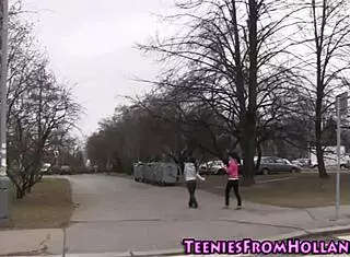 Lesbian teen 18+ fingers cunt in shower with big tits and kissing