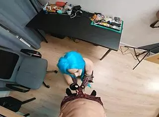 CRAZY JINX FUCKS LIKE A TORCH ON THE DESK!