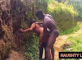in the african village, she deepthroats big black cocks until squirting