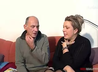 Horny MOM fucks OLDER GUY for HUGE FACIAL!