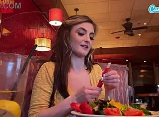 cumming in public with my interactive toy gave me a huge wet orgasm at lunch