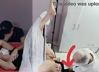 Cuckold husband watches wife at naughty gynecologist!