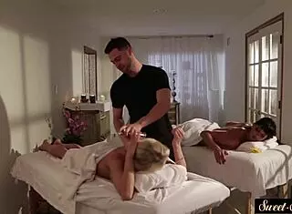 erotic milf gets pussyfucked after sensual massage session