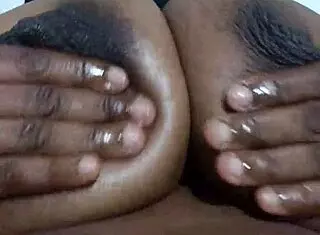 Big Tits Ebony Masturbating With Dildo