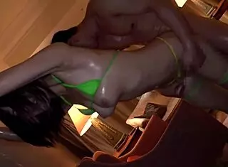 part 4: deepthroat blowjob on g-cup beauty in oily bikini