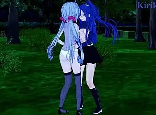 i love chris and tsubasa doin lesbian play in symphogear hentai