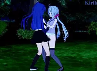 i love chris and tsubasa doin lesbian play in symphogear hentai