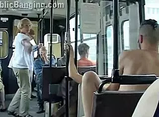 So this couple was fucking wildly on the city bus with everyone watching the extreme public sex