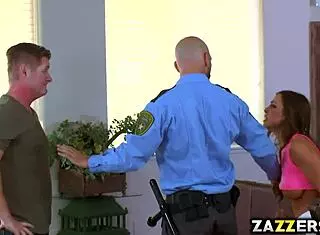 Abigail Mac gives blowjobs to Officer Johnny Sins' big cop cock