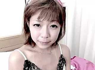 Two cocks pounding tight Japanese babe