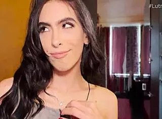 Alicia Trece's Cute Latina Blowjob on Big White Cock