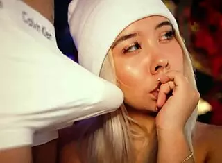 Horny Blonde Tests Friend's Cock Live On Webcam Show With Sexy Latina Couple