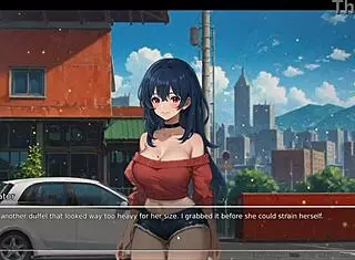 my girlfriend exposes her huge tits in the street in this hentai game 😍