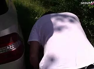 i gave the old mechanic his reward with my tight pussy and cum in mouth