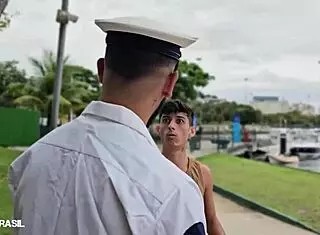 Capitao Slams Novinho with Monster Cock in Interracial Blowjob