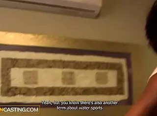 skinny black girl licks cum off producer's big dick in audition 😏