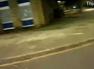 street whore shoves objects into shaved pussy during chase