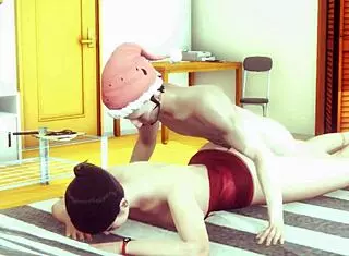 3d couple has huge cock sex in cute outfit