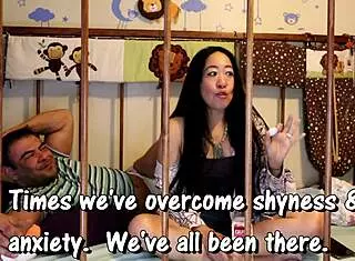 Overcoming shyness in ABDL fetish backstage scenes